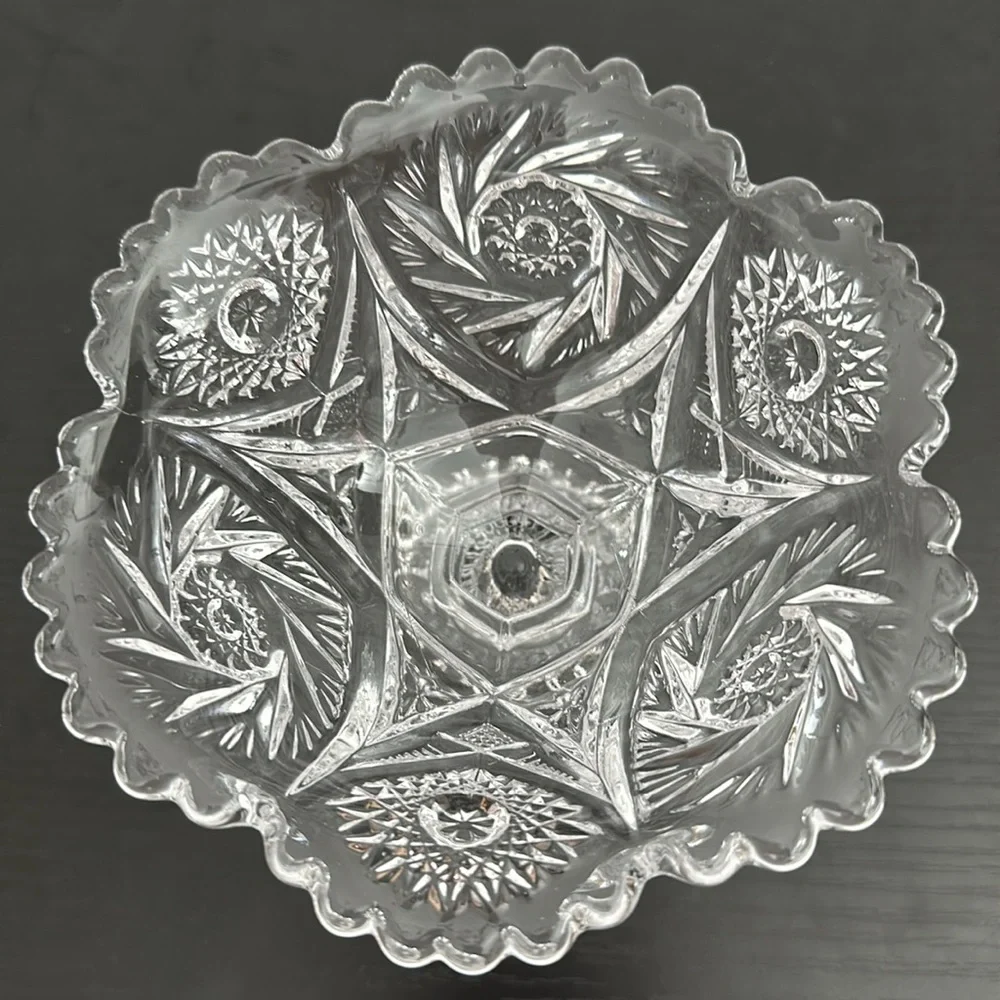 Imperial Glass Co EAPG Star & Arch Motif #555 Scalloped Edge Open Jam Compote